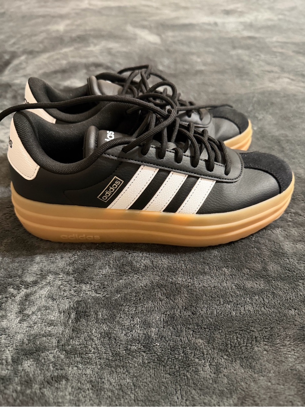 Adidas VL Court Bold “Black White Gum” Size 7 - Picture 3 of 6